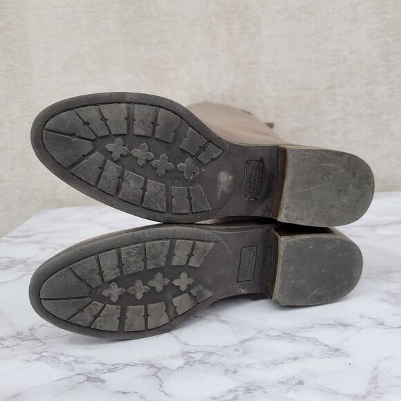 Sam Edelman Women's Penny Boot Size 7 Tall Gray Leather Knee High Riding Boots - Picture 9 of 15